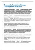 Community Association Manager  Licensing Exam 2023&sol;2024