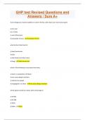 GHP test Revised Questions and Answers &sol; Sure A&plus;