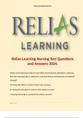 Relias Learning Nursing Test Questions and Answers 2024.