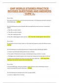 GHP WORLD STUDIES PRACTICE REVISED QUESTIONS AND ANSWERS &sol; SURE A&plus;