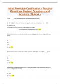 Initial Pesticide Certification - Practice Questions Revised Questions and Answers &sol; Sure A &plus;