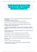 CORE Pesticide Exam 2024 Questions with Complete Solutions Graded A+