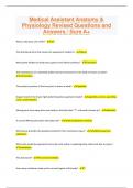 Medical Assistant Anatomy & Physiology Revised Questions and Answers / Sure A