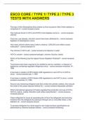 ESCO CORE / TYPE 1/ TYPE 2 / TYPE 3 TESTS WITH ANSWERS