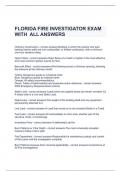 FLORIDA FIRE INVESTIGATOR EXAM WITH  ALL ANSWERS