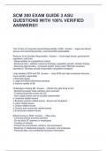 SCM 300 EXAM GUIDE 3 ASU QUESTIONS WITH 100% VERIFIED ANSWERS!!