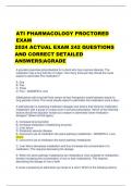 ATI PHARMACOLOGY PROCTORED  EXAM  2024 ACTUAL EXAM 242 QUESTIONS  AND CORRECT DETAILED  ANSWERS|AGRADE