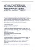 AWR-160-W WMD/TERRORISM AWARENESS FOR EMERGENCY RESPONDERS QUESTIONS & ANSWERS ALREADY PASSED!!