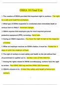 OSHA 10 Final Exam Questions with 100&percnt; Correct Answers &vert; Verified &vert; Latest Update