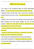 OSHA 10 Test Answers 2024 Questions with 100&percnt; Correct Answers &vert; Verified &vert; Latest Update