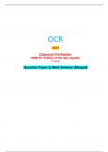 OCR 2023 Classical Civilisation H408/33: Politics of the late republic A Level Question Paper & Mark Scheme (Merged