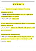 Wall Street Prep Exam Questions with 100&percnt; Correct Answers &vert; Verified &vert; Latest Update