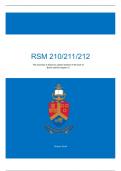 RSM 210/211/212 Semester test summary