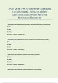 WGU-C838-Pre-Assessment (Managing Cloud Security) actual complete questions and answers Western