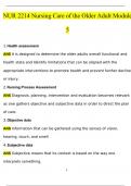 NUR 2214 Nursing Care of the Older Adult Module 5  (2024/2025) Newest Questions and Answers (Verified Answers)
