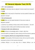 NY General Adjuster Test &lpar;10-70&rpar;  &lpar;2024&sol;2025&rpar; Newest Questions and Answers &lpar;Verified Answers&rpar;