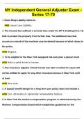 NY Independent General Adjuster Exam - Series 17-70  &lpar;2024&sol;2025&rpar; Newest Questions and Answers &lpar;Verified Answers&rpar;