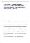 BTEC level 2 Applied science - examined unit BIOLOGY REVISION - Cells, tissues and organs.docx