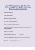 2024 KSU POLS 1101 (Carrico KSU) FINAL EXAM STUDY GUIDE MATERIAL Kennesaw State