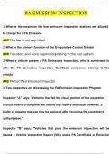 PA emission inspection  (2024/2025) Newest Questions and Answers (Verified Answers)