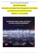 Solution Manual For Operations and Supply Chain Management&comma; 16th Edition by F&period; Robert Jacobs and Richard Chase&comma; Verified Chapters 1 - 22&comma; Complete Newest Version