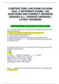 CONTRACTORS LAW EXAM CA EXAM 2024 &vert; 2 DIFFERENT EXAMS &vert; 200 QUESTIONS AND CORRECT ANSWERS &lpar;GRADED A&plus;&rpar; &vert; VERIFIED ANSWERS &vert; LATEST VERSIONS