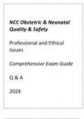 NCC ONQS ( PROFESSIONAL AND ETHICAL ISSUES) COMPREHENSIVE EXAM GUIDE Q & A 2024.