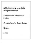 NCC ELBW (PSYCHOSOCIAL BEHAVIORAL STATES) COMPREHENSIVE EXAM GUIDE Q & A 2024.
