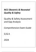NCC ONQS ( QUALITY & SAFETY ASSESSMENT AND GAP ANALYSIS) COMPREHENSIVE EXAM GUIDE