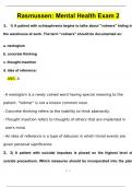 Rasmussen Mental Health Exam 2 &lpar;2024&sol;2025&rpar; Newest Questions and Answers &lpar;Verified Answers&rpar;