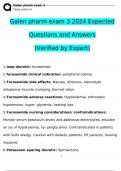 Galen pharm exam2024 Expected Questions and Answers (Verified by Expert)