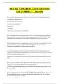 ACC422 UPDATED Exam Questions  And CORRECT Answers