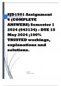 SJD1501 Assignment 6 (COMPLETE ANSWERS) Semester 1 2024 (643134) - DUE 15 May 2024 ;100% TRUSTED workings, explanations and solutions