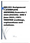 SJD1501 Assignment 7 (COMPLETE ANSWERS) Semester 1 2024 (643355) - DUE 9 June 2024 ; 100% TRUSTED workings, explanations and solutions