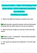 Course Careers - Sales Technology Final Exam2024 Expected Questions and Answers (Verified by Expert)