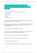PHYSICAL EDUCATION CONTENT EXAM &lpar;076&rpar; QUESTIONS AND ANSWERS 2024 WITH COMPLETE SOLUTION