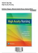 Test Bank for High-Acuity Nursing, 7th Edition by Wagner, 9780134459295, Covering Chapters 1-39 | Includes Rationales