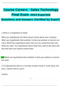 Course Careers - Sales Technology Final Exam2024 Expected Questions and Answers (Verified by Expert)