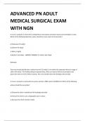 ADVANCED PN ADULT MEDICAL SURGICAL EXAM WITH NGN
