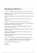KSU Biology 198 Exam 1 Questions and Answers 2024/2025( A+ GRADED 100% VERIFIED).