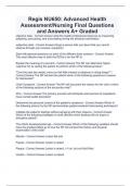 Regis NU650: Advanced Health Assessment/Nursing Final Questions and Answers A+ Graded