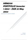 HRM3701 PORTFOLIO Semester 1 2024 - DUE 22 May 2024