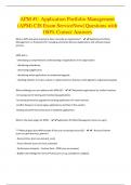 APM #1: Application Portfolio Management (APM) CIS Exam ServiceNow| Questions with 100% Correct Answers