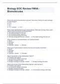 Biology EOC Review FMVA - Biomolecules, Questions and Answers 100% correct