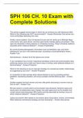SPH 106 CH. 10 Exam with Complete Solutions 
