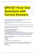 SPH107 Final Test Questions with Correct Answers 