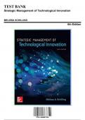 Test Bank for Strategic Management of Technological Innovation, 6th Edition by SCHILLING, 9781260087956, Covering Chapters 1-13 | Includes Rationales