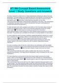 ATI RN Concept Based Assessment Level 1 Study Questions and Answers