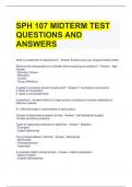 SPH 107 MIDTERM TEST QUESTIONS AND ANSWERS