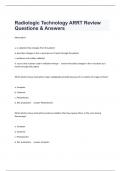 Radiologic Technology ARRT Review Questions & Answers
